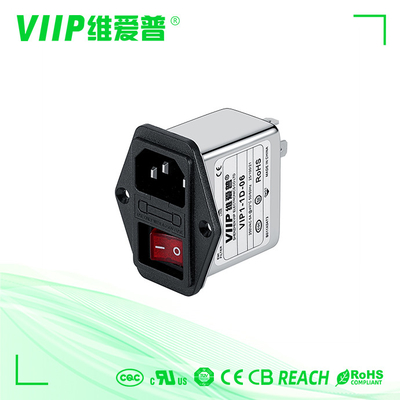 kopen Van de het Lawaaifilter van CEI van VIIP 250V zet de Lage de Pasoppervlakte van EMI Filter 6A op online manufacture